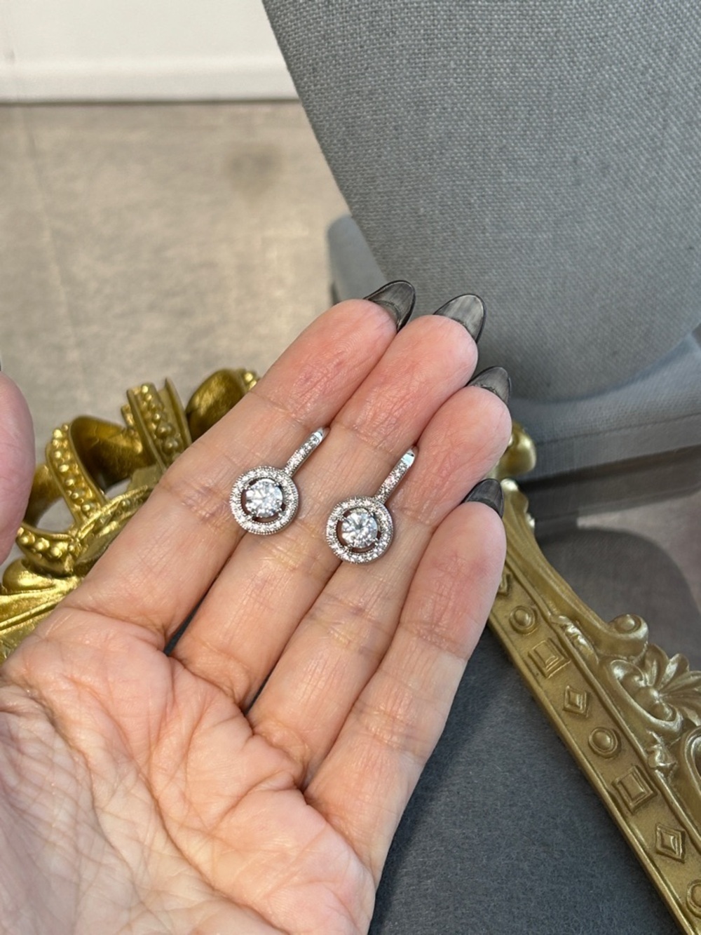 Silver CZ Drop Earrings - Women Jewelry